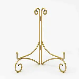 Plate Display Stands with Hinged Folding Design, 8 Inch Picture Frame Stand for Tables, Decorative Easels for Plates, Photos, Cards and Books, 8 Gold Plate Display Stands with Hinged Folding Design, 8 Inch Picture Frame Stand for Tables, Decorative Easels for Plates, Photos, Cards and Books, 8 Gold