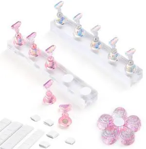 Nail Stand Acrylic Nail Art Display Stand Practice Nail Holder for Painting Nails Magnetic Practice Stands with Reusable Putty (Pink Clear) Nail Stand Acrylic Nail Art Display Stand Practice Nail Holder for Painting Nails Magnetic Practice Stands with Reusable Putty (Pink Clear)