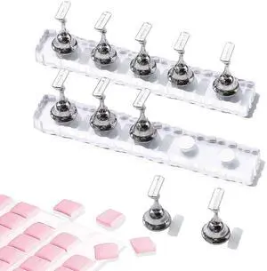 Nail Holder Stand 2 Set for Nail Painting & Press On Nails with Clay Nail Holder Stand 2 Set for Nail Painting & Press On Nails with Clay