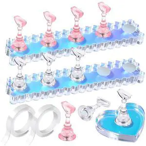 Nail Stand, 2 Set Nail Holder for Painting Nails, Press on Nail Stand, Nail Stands for Nail Art. Magnetic Acrylic Nail Practice Display Stands with Double-sided Tape Nail Stand, 2 Set Nail Holder for Painting Nails, Press on Nail Stand, Nail Stands for Nail Art. Magnetic Acrylic Nail Practice Display Stands with Double-sided Tape