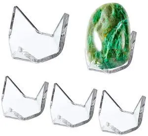 5 Packs Acrylic Triangle Display Holder - Display Easel Stands for Geodes Rock Mineral Agate Fossil Coral, Clear Plastic Display Stands for Small Collectibles, Small 5 Packs Acrylic Triangle Display Holder - Display Easel Stands for Geodes Rock Mineral Agate Fossil Coral, Clear Plastic Display Stands for Small Collectibles, Small