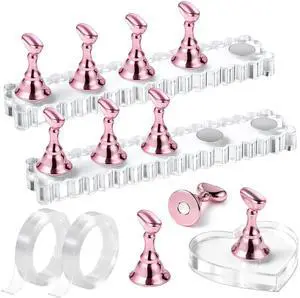 Nail Stand, 2 Set Nail Holder for Painting Nails, Nail Stands for Press on, Press on Nail Stand for Practice, Magnetic Acrylic Nail Display Holders for Nail Art with Double-sided Tape Nail Stand, 2 Set Nail Holder for Painting Nails, Nail Stands for Press on, Press on Nail Stand for Practice, Magnetic Acrylic Nail Display Holders for Nail Art with Double-sided Tape