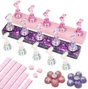 Nail Stand Display, DIY Magnetic Nail Holder for Nail Tips, Acrylic Nail Practice Holders Nail Painting Stand with 96Pcs Reusable Adhesive Putty for False Nail Tip Manicure Tool Nail Stand Display, DIY Magnetic Nail Holder for Nail Tips, Acrylic Nail Practice Holders Nail Painting Stand with 96Pcs Reusable Adhesive Putty for False Nail Tip Manicure Tool