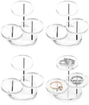 Mini 3-Tier Clear Acrylic Display Risers Small Jewelry & Figurine Stand for Home, Storefront & Exhibits, 4 Pack Mini 3-Tier Clear Acrylic Display Risers Small Jewelry & Figurine Stand for Home, Storefront & Exhibits, 4 Pack
