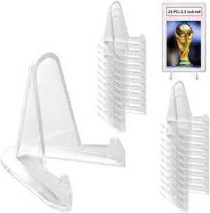 Thickened Version 24 Packs Card Stands Sports Card Holder, Card Display Stand for Display Graded Card Challenge Medals Casino Chips, 2.3 Inch Tall, Clear Thickened Version 24 Packs Card Stands Sports Card Holder, Card Display Stand for Display Graded Card Challenge Medals Casino Chips, 2.3 Inch Tall, Clear