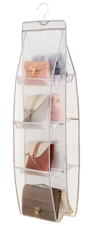 1 Pack Hanging Handbag Purse Organizer for Closet, Hand Bag Organizer Holder 8 Pockets, Space Saving Wardrobe Purse Storage Organizer for Women, 46 L x 13.8W (A-Gray) 1 Pack Hanging Handbag Purse Organizer for Closet, Hand Bag Organizer Holder 8 Pockets, Space Saving Wardrobe Purse Storage Organizer for Women, 46 L x 13.8W (A-Gray)