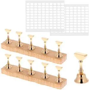 Wood Press on Nail Holder 2 Set, Nail Stand for Press on Magnetic Nails Tip Holder with 200 Pcs Double-Sided Tape for Home DIY Salon Supplies Wood Press on Nail Holder 2 Set, Nail Stand for Press on Magnetic Nails Tip Holder with 200 Pcs Double-Sided Tape for Home DIY Salon Supplies