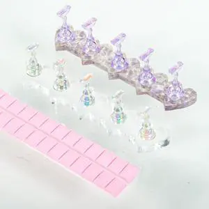 Magnetic Fake Nail Holder set, Magnetic Nail Stand Acrylic Nail Art Display Stand with Pink 2-Row 30-Piece Nail Putty for Home DIY Salon Supplies (Pink) Magnetic Fake Nail Holder set, Magnetic Nail Stand Acrylic Nail Art Display Stand with Pink 2-Row 30-Piece Nail Putty for Home DIY Salon Supplies (Pink)