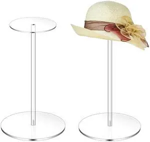 2 Pack 12 Inch Clear Acrylic Hat Stands for Display, Hat Display Rack Holder with Round Base 2 Pack 12 Inch Clear Acrylic Hat Stands for Display, Hat Display Rack Holder with Round Base