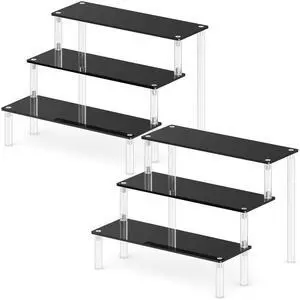 2 Packs Acrylic Display Stand Riser,3 Tier Perfume Organizer Cupcake Stand Acrylic Pop Shelves Holder,Black Desk Display Shelf for Figure,Trinket,Collectibles,Dessert Tray Stands for Party Decor-7.9in 2 Packs Acrylic Display Stand Riser,3 Tier Perfume Organizer Cupcake Stand Acrylic Pop Shelves Holder,Black Desk Display Shelf for Figure,Trinket,Collectibles,Dessert Tray Stands for Party Decor-7.9in