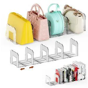 Clear Purse Organizer for Closet, Adjustable Purse Storage Handbag Storage Shelf Dividers, 1 Set Plastic Clutch Dividers for Closet Organizers Perfect for Purse Handbag Books Clear Purse Organizer for Closet, Adjustable Purse Storage Handbag Storage Shelf Dividers, 1 Set Plastic Clutch Dividers for Closet Organizers Perfect for Purse Handbag Books