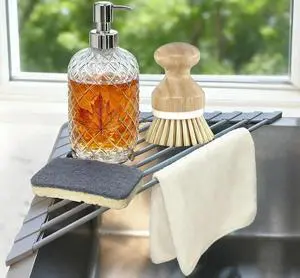 Triangle Roll Up Dish Drying Rack for Sink Corner, Silicone Wrapped Sponge Holder for Kitchen Sink Caddy Organizer Multipurpose Corner Shelf Drainer Mat for RV Kitchen Sink Accessories Counter Storage Triangle Roll Up Dish Drying Rack for Sink Corner, Silicone Wrapped Sponge Holder for Kitchen Sink Caddy Organizer Multipurpose Corner Shelf Drainer Mat for RV Kitchen Sink Accessories Counter Storage