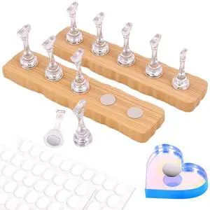 Nail Stand for Press Ons, Nail Holder for Painting Nails, 2 Set Press on Nail Holder, 1 Heart Shaped Acrylic Magnetic Fake Nail Stands for Nail Art Display Home Salon DIY Supplies Nail Stand for Press Ons, Nail Holder for Painting Nails, 2 Set Press on Nail Holder, 1 Heart Shaped Acrylic Magnetic Fake Nail Stands for Nail Art Display Home Salon DIY Supplies