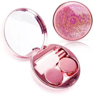 Contact Lens Case, Bling Stars Cute Contact Lenses Holder Travel Kit with Remover Tool Tweezers Solution Bottle Mirror Portable Contacts Storage Container for Women Girl (Pink) Contact Lens Case, Bling Stars Cute Contact Lenses Holder Travel Kit with Remover Tool Tweezers Solution Bottle Mirror Portable Contacts Storage Container for Women Girl (Pink)