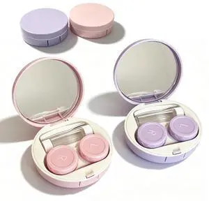 Contact Lens Case, Leakproof Cute Travel Kit Contact Lenses Applicator Remover Tool with Mirror Solution Bottle (2 Pack) Contact Lens Case, Leakproof Cute Travel Kit Contact Lenses Applicator Remover Tool with Mirror Solution Bottle (2 Pack)