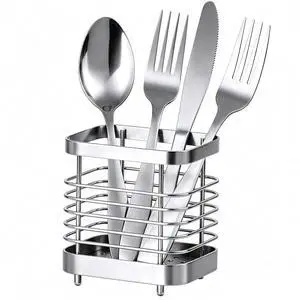 Utensil Holder, Stainless Steel Utensil Drying Rack for Kitchen Counter, Silverware Cutlery Flatware Holder Forks, Knives, Spoons, Chopsticks Organizer (Silver) Utensil Holder, Stainless Steel Utensil Drying Rack for Kitchen Counter, Silverware Cutlery Flatware Holder Forks, Knives, Spoons, Chopsticks Organizer (Silver)