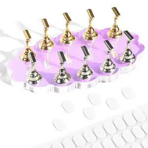 Nail Stand for Press on Nails Display, Magnetic Press on Nail Stand with 200 PCS Reusable Adhesive Tapes, Nail Tips Practice Painting Holder for DIY Nail Art Tools Nail Stand for Press on Nails Display, Magnetic Press on Nail Stand with 200 PCS Reusable Adhesive Tapes, Nail Tips Practice Painting Holder for DIY Nail Art Tools