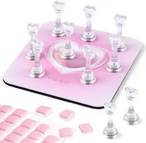 Nail Stand for Press Ons, Fake Nail Holder for Painting Nails, Super Magnetic Base for Painting Display Holder with Reusable Mounting Tapes for Home DIY Salon Supplies Nail Stand for Press Ons, Fake Nail Holder for Painting Nails, Super Magnetic Base for Painting Display Holder with Reusable Mounting Tapes for Home DIY Salon Supplies