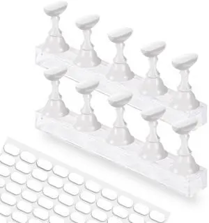 Nail Stand for Press On Display Practice for Acrylic Nails, Magnetic Fake Nail Tips Holder for Nails Painting Tools and Designs with Reusable Double-Sided Tape for Home DIY Art Salon Supplies (White) Nail Stand for Press On Display Practice for Acrylic Nails, Magnetic Fake Nail Tips Holder for Nails Painting Tools and Designs with Reusable Double-Sided Tape for Home DIY Art Salon Supplies (White)