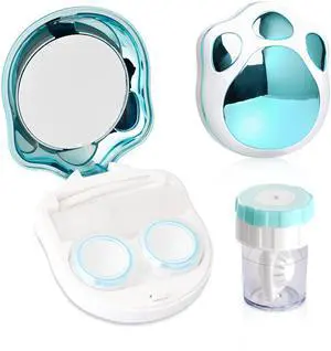 Contact Lens Travel Kit with Cleaner Washer, Portable Contact Box with Mirror Tweezers Remover Tool Solution Bottle for Daily Outdoor (Blue) Contact Lens Travel Kit with Cleaner Washer, Portable Contact Box with Mirror Tweezers Remover Tool Solution Bottle for Daily Outdoor (Blue)