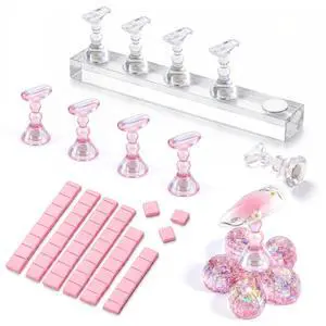 Nail Stand for Press On Nails Display Practice Art Painting Magnetic Fake Nail Holder for Painting Nails Stand for False Nail Designs with Reusable Putty for Home DIY Beginner Salon Supplies Nail Stand for Press On Nails Display Practice Art Painting Magnetic Fake Nail Holder for Painting Nails Stand for False Nail Designs with Reusable Putty for Home DIY Beginner Salon Supplies