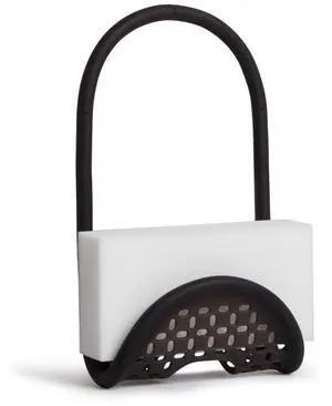 Sling Sponge Holder for Kitchen Sink No Suction Cups, Flexible Caddy for Sinks and Faucets, Modern Design, Black Sling Sponge Holder for Kitchen Sink No Suction Cups, Flexible Caddy for Sinks and Faucets, Modern Design, Black