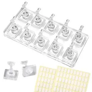 Nail Stand For Press Ons Acrylic Magnetic-Free Nail Holder For Painting Nails Tip Arts Display Practice Stands with 200PCS Double-Sided Tape for Home DIY Art Salon Supplies Nail Stand For Press Ons Acrylic Magnetic-Free Nail Holder For Painting Nails Tip Arts Display Practice Stands with 200PCS Double-Sided Tape for Home DIY Art Salon Supplies