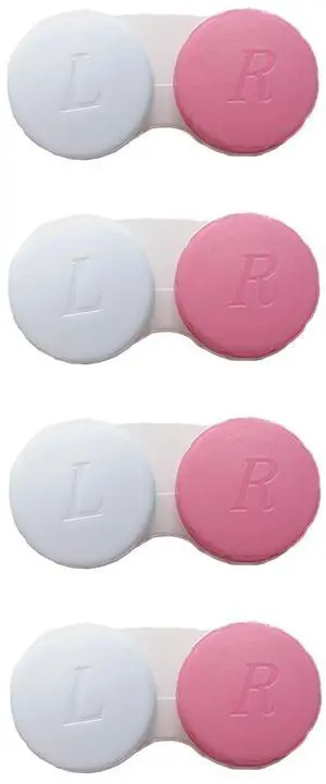4 Pack Contact lens case Bulk Contact Lens Soak Storage Box Holder Container(Pink) 4 Pack Contact lens case Bulk Contact Lens Soak Storage Box Holder Container(Pink)