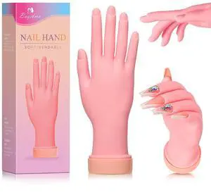 Nail Practice Hand for Acrylic Nails, Mannequin Hand for Nails Practice, Flexible Bendable Fake Hand Manicure Nail Practice Hand 1Pcs Nail Practice Hand for Acrylic Nails, Mannequin Hand for Nails Practice, Flexible Bendable Fake Hand Manicure Nail Practice Hand 1Pcs