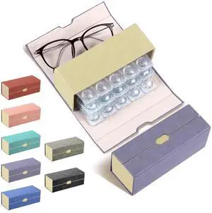 Daily Contact Lens Case and glasses Organizer 2 in 1 Double Sided Portable Contact Lens Travel Case for Travel Outdoor Daily Use, Storage up to 30 Lense(Purple) Daily Contact Lens Case and glasses Organizer 2 in 1 Double Sided Portable Contact Lens Travel Case for Travel Outdoor Daily Use, Storage up to 30 Lense(Purple)