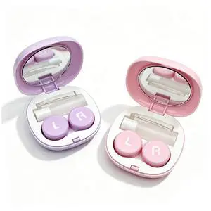Contact Lens Case, Leakproof Cute Travel Kit Contact Lenses Applicator Remover Tool with Mirror Solution Bottle for Daily Outdoor Pink Purple (2 Pack) Contact Lens Case, Leakproof Cute Travel Kit Contact Lenses Applicator Remover Tool with Mirror Solution Bottle for Daily Outdoor Pink Purple (2 Pack)