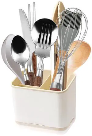 Cutlery Drainer, Utensil Holder Sink Caddy Dish Drying Rack, Kitchen Organizer Accessories for Flatware Silverware Chopsticks Knives Forks Spoons Spatula(Apricot) Cutlery Drainer, Utensil Holder Sink Caddy Dish Drying Rack, Kitchen Organizer Accessories for Flatware Silverware Chopsticks Knives Forks Spoons Spatula(Apricot)