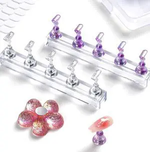 Nail Stand for Press Ons, 2 Sets Nail Holder for Painting with 100 Pcs Reusable Double-Sided Tapes, Magnetic Nail Supplies Display Stand Design Tools for Fake Manicure Art at Home DIY Nail Stand for Press Ons, 2 Sets Nail Holder for Painting with 100 Pcs Reusable Double-Sided Tapes, Magnetic Nail Supplies Display Stand Design Tools for Fake Manicure Art at Home DIY