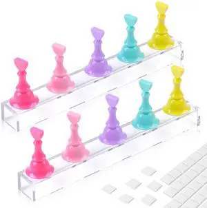 2 Sets Nail Painting Stand With Reusable Adhesive Putty Acrylic Nail Holder For Press On Nails Display Tools Kit Accessories Home DIY Salon 2 Sets Nail Painting Stand With Reusable Adhesive Putty Acrylic Nail Holder For Press On Nails Display Tools Kit Accessories Home DIY Salon
