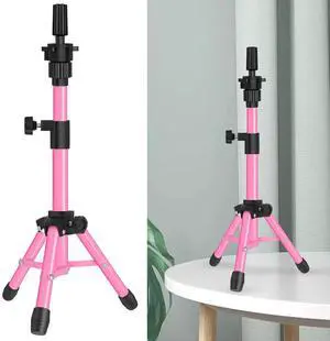 25 Inch Wig Stand Tripod, Adjustable Mannequin Head Stand, Wig Head Stand for Training Heads And Canvas Block Head (Pink, Mannequin Head Not Included) 25 Inch Wig Stand Tripod, Adjustable Mannequin Head Stand, Wig Head Stand for Training Heads And Canvas Block Head (Pink, Mannequin Head Not Included)