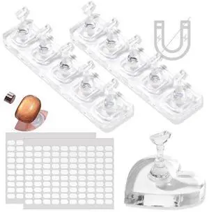 Non-Magnetic Acrylic Nail Stand for Press-Ons, Cat Eye Nail Art Practice & Display Stand, Fake Nail Holder for Painting with Double-Sided Sticky Tape, Manicure Beginner & Salon Supplies Non-Magnetic Acrylic Nail Stand for Press-Ons, Cat Eye Nail Art Practice & Display Stand, Fake Nail Holder for Painting with Double-Sided Sticky Tape, Manicure Beginner & Salon Supplies