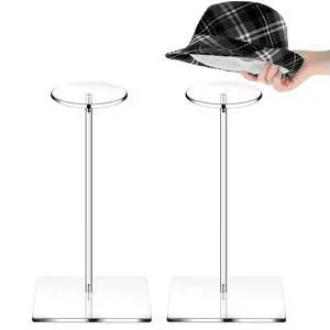 2 Set 12 Inch Clear Acrylic Hat Stands and Wig Display Rack Stands for Multiple Hats Display Tabletop Baseball Caps Watch Tabletop (Square Bottom) 2 Set 12 Inch Clear Acrylic Hat Stands and Wig Display Rack Stands for Multiple Hats Display Tabletop Baseball Caps Watch Tabletop (Square Bottom)