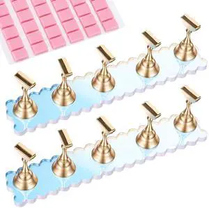 Nail Stand for Press on Fake Hand Tips Training Practice Display Holder Magnetic Nail Art Painting Tools with 48 Pcs Reusable Sticky Putty for Homes Salons DIY Beginner Nail Stand for Press on Fake Hand Tips Training Practice Display Holder Magnetic Nail Art Painting Tools with 48 Pcs Reusable Sticky Putty for Homes Salons DIY Beginner