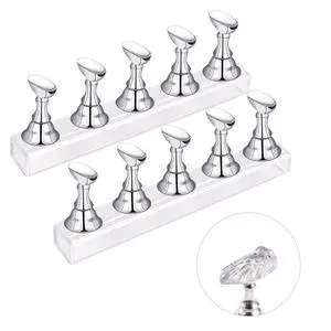 2 Sets Nail Display Stands, Fake Nail Display Stand For Painting Nails DIY Nail Magnetic Practice Stand, Nail Polish Practice Nail Art Kit For Beginners, Home And Nail Salon Use (Silver) 2 Sets Nail Display Stands, Fake Nail Display Stand For Painting Nails DIY Nail Magnetic Practice Stand, Nail Polish Practice Nail Art Kit For Beginners, Home And Nail Salon Use (Silver)