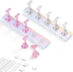 2 Set Nail Holder for Display Painting Nails - Aurora Acrylic Magnetic Practice Nail Stand Set - Fake Nail Holder for Press On Nails with Reusable Adhesive Putty (Aurora Pink) 2 Set Nail Holder for Display Painting Nails - Aurora Acrylic Magnetic Practice Nail Stand Set - Fake Nail Holder for Press On Nails with Reusable Adhesive Putty (Aurora Pink)