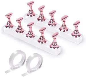 2 Sets Pink Nail Painting Practice Stand With 1M Double-sided Tape Acrylic Fake Nail Art Holder For Press Ons Magnetic Nail Display Design Tools Kit Accessories For Home Diy Salon Supplies 2 Sets Pink Nail Painting Practice Stand With 1M Double-sided Tape Acrylic Fake Nail Art Holder For Press Ons Magnetic Nail Display Design Tools Kit Accessories For Home Diy Salon Supplies