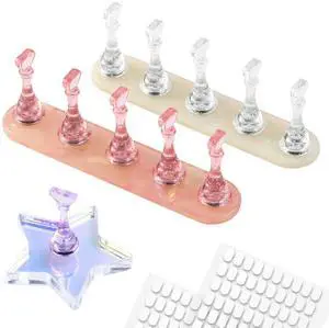 Nail Stand for Press On Nails Art Display and Practice, 1 Pcs Star Shaped Acrylic Strong Magnetic Nail Holder for Painting with 200 PCS Double-Sided Tape for Home DIY Beginner Salon Supplies Nail Stand for Press On Nails Art Display and Practice, 1 Pcs Star Shaped Acrylic Strong Magnetic Nail Holder for Painting with 200 PCS Double-Sided Tape for Home DIY Beginner Salon Supplies