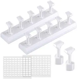 Nail Practice Holder Stands with 200Pcs Double-Side Adhesive Tabs Nail Practice Holder Stands with 200Pcs Double-Side Adhesive Tabs