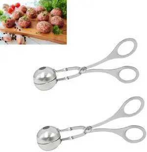 2 Pack Meat Baller Stainless Steel Meatball Scoop Ball Maker None-Stick Baller Tongs Meat Ball Maker Mold Cake Pop,Ice Tongs,Cookie Dough Scoop for Kitchen Cooking 2 Pack Meat Baller Stainless Steel Meatball Scoop Ball Maker None-Stick Baller Tongs Meat Ball Maker Mold Cake Pop,Ice Tongs,Cookie Dough Scoop for Kitchen Cooking