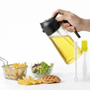 2-in-1 Olive Oil Sprayer & Dispenser Bottle 470ml/16oz Glass Oil Mister for Cooking, Air Fryer, Salad & BBQ Spray & Pour with 2 Free Brushes Premium Oil Spray Bottle (Black) 2-in-1 Olive Oil Sprayer & Dispenser Bottle 470ml/16oz Glass Oil Mister for Cooking, Air Fryer, Salad & BBQ Spray & Pour with 2 Free Brushes Premium Oil Spray Bottle (Black)
