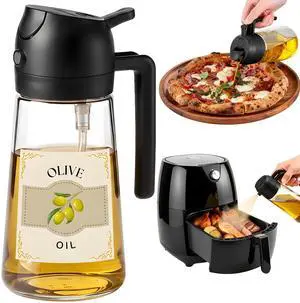 Glass Olive Oil Sprayer for Cooking 16oz/470ml Transparent 2-in-1 Glass Oil Sprayer & Dispenser with 9 Labeled Stickers, Kitchen Gadgets & Air Fryer Accessories, Olive Oil Dispenser Black Glass Olive Oil Sprayer for Cooking 16oz/470ml Transparent 2-in-1 Glass Oil Sprayer & Dispenser with 9 Labeled Stickers, Kitchen Gadgets & Air Fryer Accessories, Olive Oil Dispenser Black