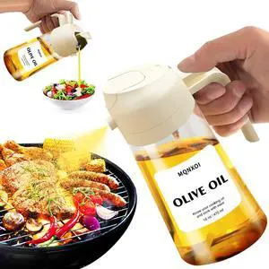 2 in 1 Glass Oil Sprayer & Dispenser,16oz/470ml Olive Cooking, Air Fryer, and Salad, for Kitchen Gadgets and Air Fryer Accessories, w/Stickers (White) 2 in 1 Glass Oil Sprayer & Dispenser,16oz/470ml Olive Cooking, Air Fryer, and Salad, for Kitchen Gadgets and Air Fryer Accessories, w/Stickers (White)