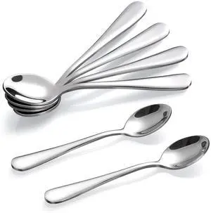 6-Piece Demitasse Espresso Spoons, 4 Inches Stainless Steel Mini Coffee Spoons 6-Piece Demitasse Espresso Spoons, 4 Inches Stainless Steel Mini Coffee Spoons