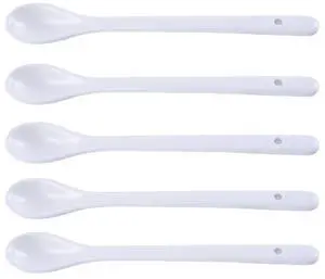 6.7" Ceramic Egg Spoon Set (5 Pieces), White Long-Handled Teaspoon for Coffee, Tea, Yogurt, Ice Cream, Sauces and Desserts, Espresso Stirrer 6.7" Ceramic Egg Spoon Set (5 Pieces), White Long-Handled Teaspoon for Coffee, Tea, Yogurt, Ice Cream, Sauces and Desserts, Espresso Stirrer