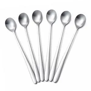 Iced Tea Spoons Set of 6, 6.9 Inch Long Handle Stainless Steel Stirring Spoons for Tall Glasses, Mason Jars, Mugs, Coffee, Latte, Espresso, Milkshakes, Smoothies, Yogurt & Dessert Iced Tea Spoons Set of 6, 6.9 Inch Long Handle Stainless Steel Stirring Spoons for Tall Glasses, Mason Jars, Mugs, Coffee, Latte, Espresso, Milkshakes, Smoothies, Yogurt & Dessert